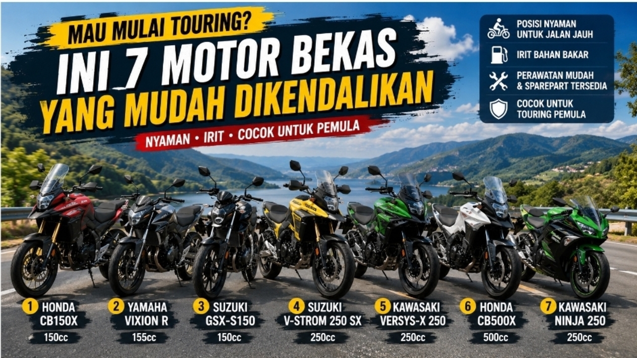 Mau Mulai Touring? Ini 7 Motor Bekas yang Mudah Dikendalikan