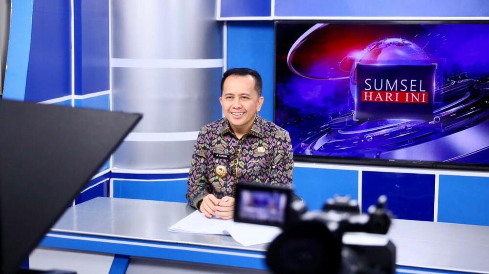 Keren ! Pj Gubernur Sumsel Jadi Pembawa Berita di TVRI Sumsel