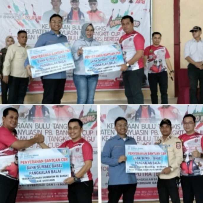 Bank Sumsel Babel Serahkan CSR Pembangunan Tribun Penonton dan Pagar Masjid