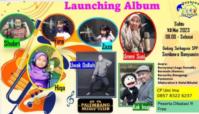Yayasan Azzahra Banyuasin Bakal Launching Album Lagu Anak-Anak Tematik, Ini Daftar Lagunya