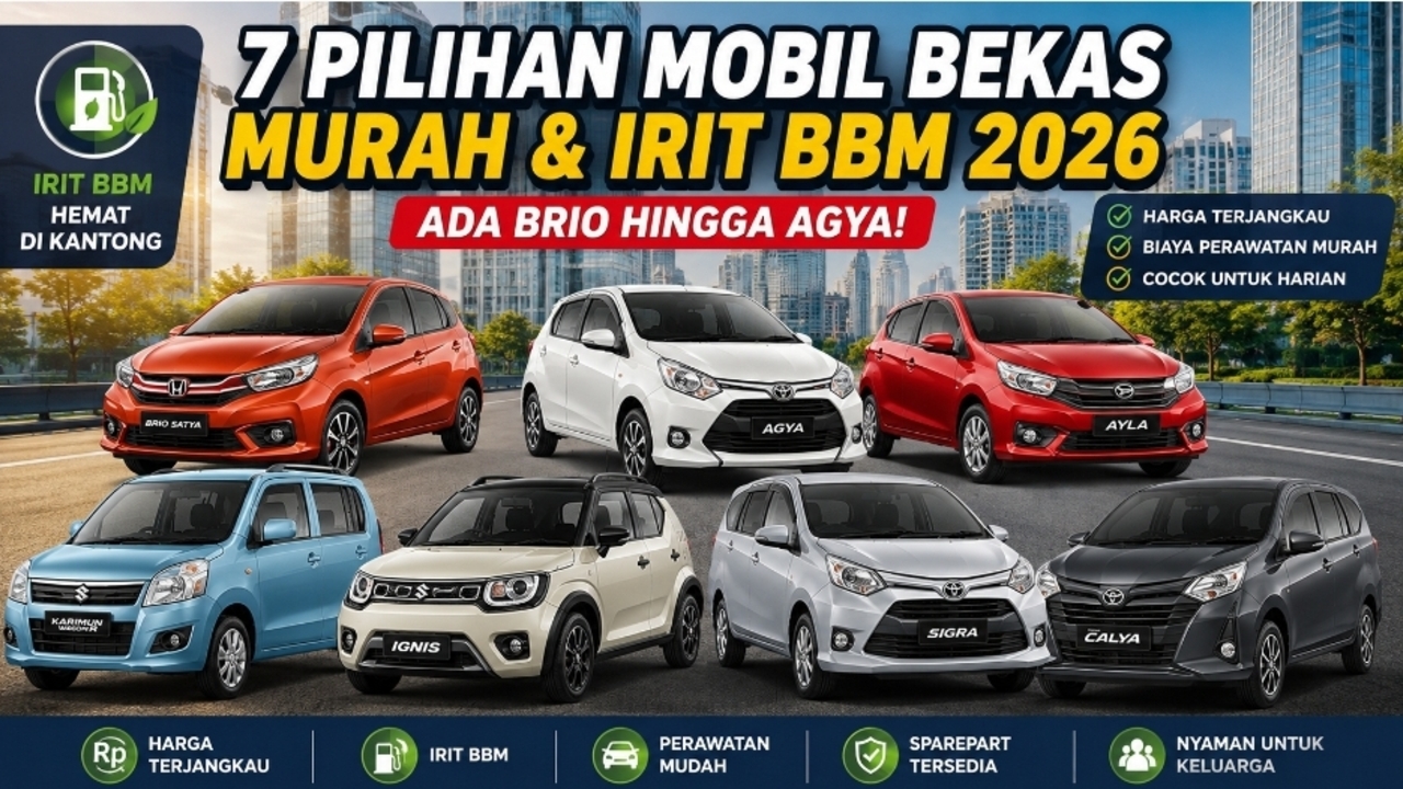 7 Pilihan Mobil Bekas Murah dan Irit BBM 2026, Ada Brio hingga Agya