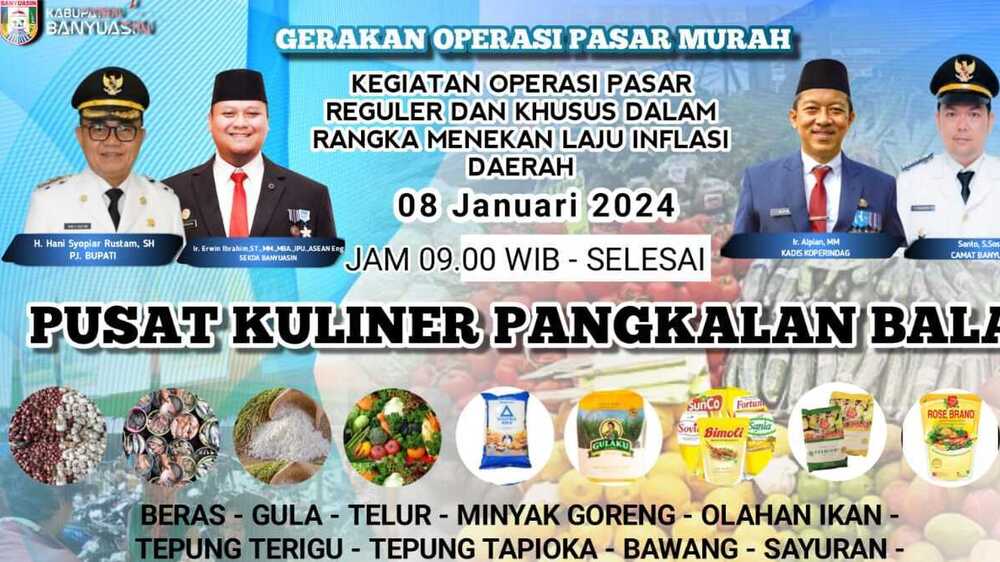 Kabar Gembira Bagi Masyarakat Banyuasin ! Besok Pemkab Banyuasin Gelar Pasar Murah, Ini Lokasinya