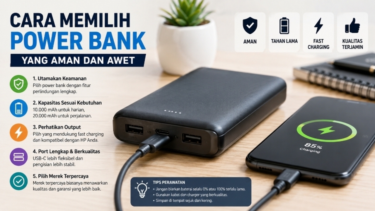 Tips Memilih Power Bank Terbaik agar Aman dan Tidak Cepat Rusak
