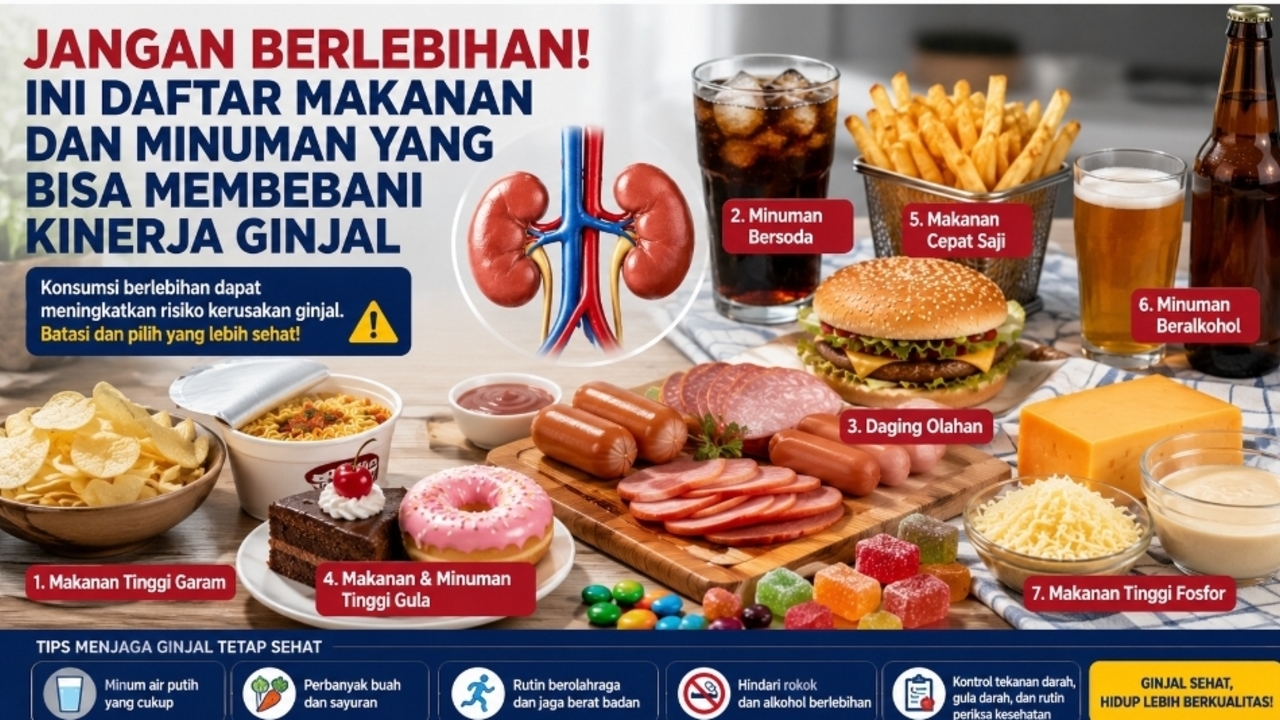 Jangan Berlebihan! Ini Daftar Makanan dan Minuman yang Bisa Membebani Kinerja Ginjal