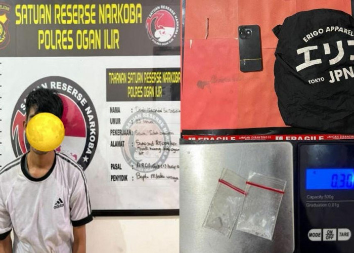 Pria di Muara Kuang Ogan Ilir Digerebek Sat Narkoba Polres Ogan Ilir, Amankan 0,30 Gram Sabu