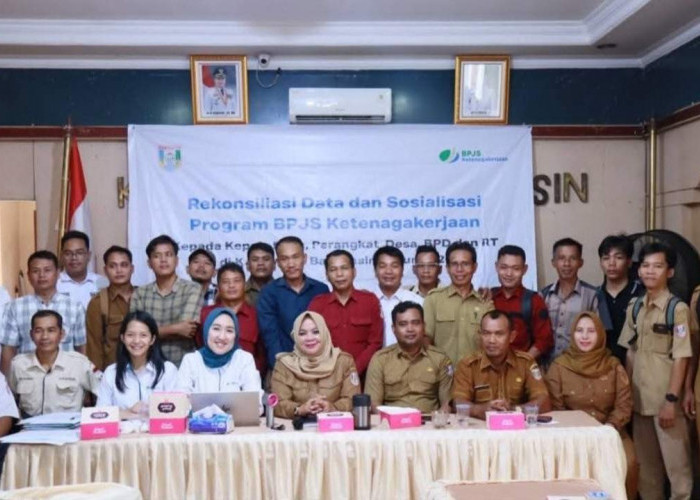 Sekcam Banyuasin III Hadiri Rapat Rekonsiliasi Data dan Sosialisasi BPJS Ketenagakerjaan 2026