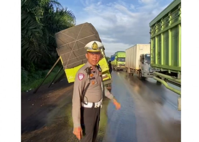 Truck Mogok Akibat Patah Per, Arus Lalu Lintas di Jalintim KM 27 Sempat Padat