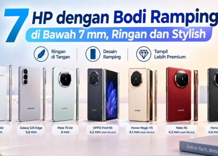 7 HP dengan Bodi Ramping di Bawah 7 mm, Ringan dan Stylish