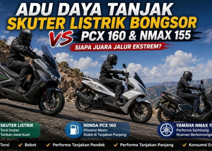 Adu Kuat Tanjakan! Skuter Listrik Bongsor, Honda PCX, atau Yamaha NMAX yang Paling Tangguh?