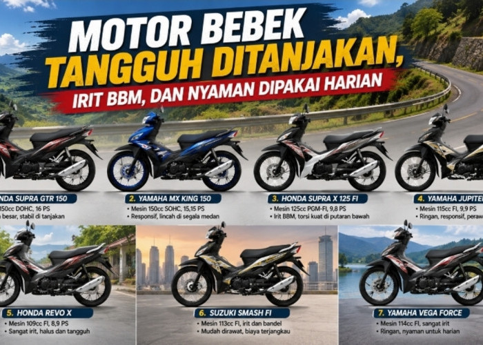 7 Motor Bebek Paling Kuat di Medan Menanjak 2026, Tangguh, Irit BBM, dan Nyaman Dipakai Harian