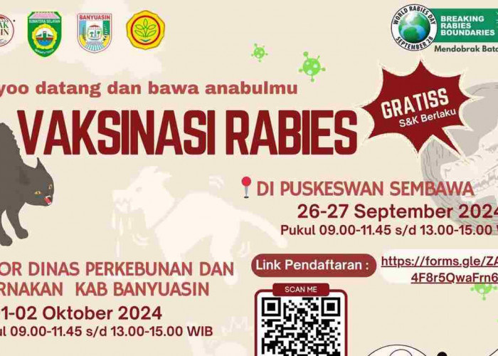 Disbunnak Banyuasin Gelar Vaksinasi Rabies Gratis, Catat Tanggalnya!