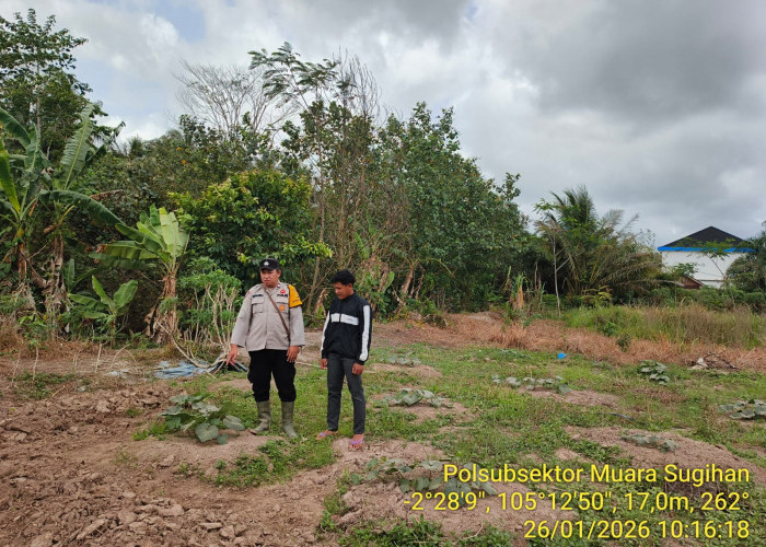 Dukung Swasembada Pangan Nasional, Bhabinkamtibmas Muara Padang Gerakkan Warga Manfaatkan Pekarangan