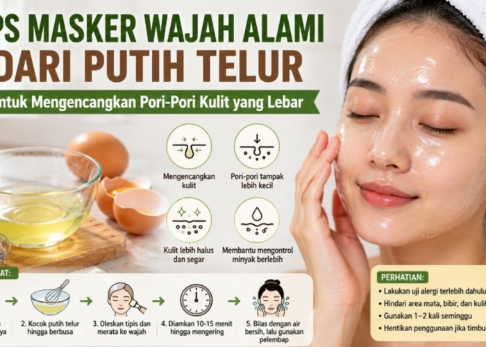 Tips Masker Wajah Alami dari Putih Telur, Bantu Pori-Pori Terlihat Lebih Kencang dan Halus