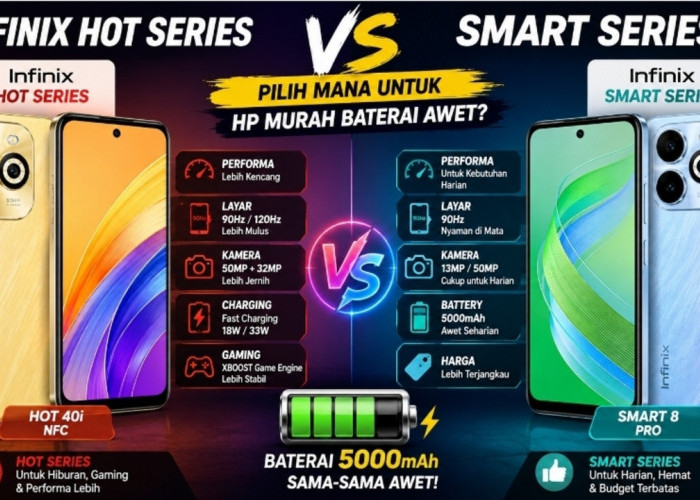 Infinix Hot Series vs Smart Series, Pilih Mana untuk HP Murah Baterai Awet?