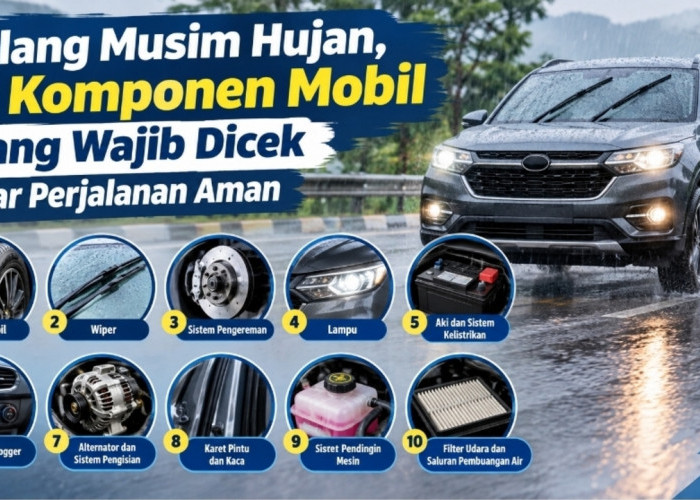 Jelang Musim Hujan, 10 Komponen Mobil Ini Wajib Dicek agar Perjalanan Aman