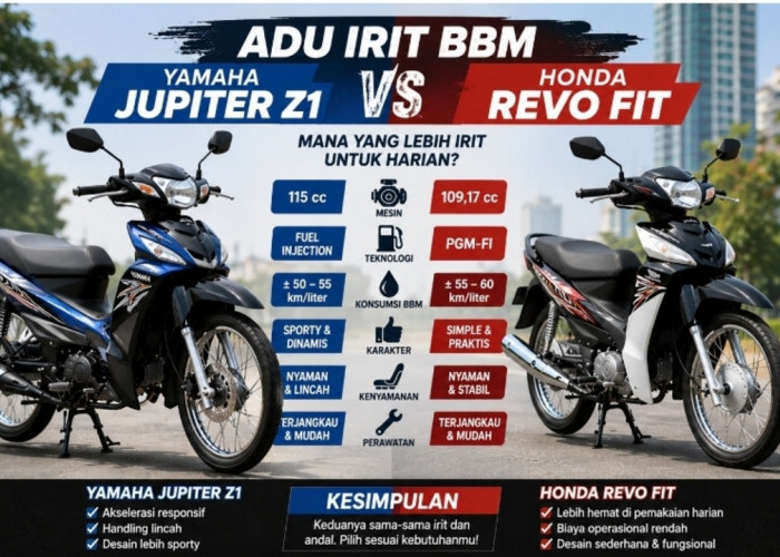 Motor Bebek Paling Irit 2026, Yamaha Jupiter Z1 vs Honda Revo Fit Siapa Juaranya?