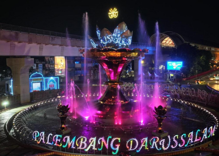 Gubernur Herman Deru Resmikan Wajah Baru Tugu Air Mancur Palembang