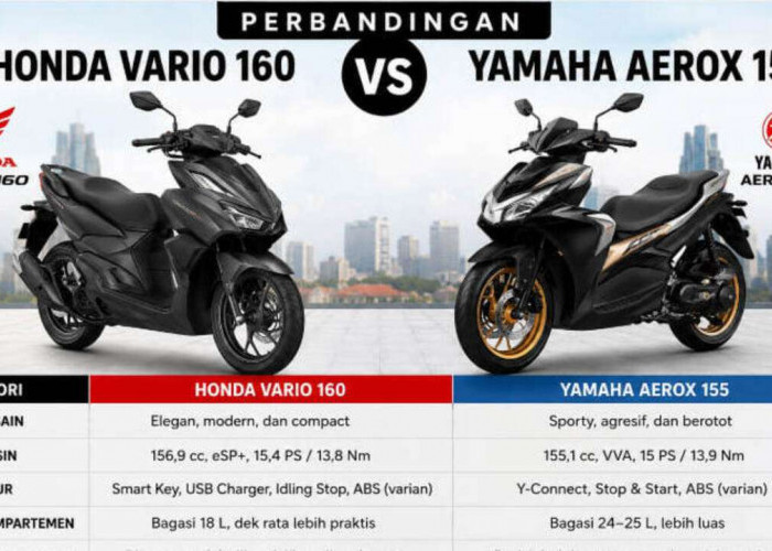 Perbandingan Honda Vario 160 vs Yamaha Aerox 155: Mana yang Lebih Cocok untuk Anda?