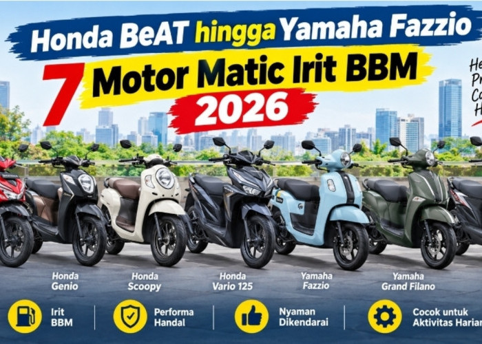 Honda BeAT hingga Yamaha Fazzio, 7 Motor Matic Irit BBM 2026