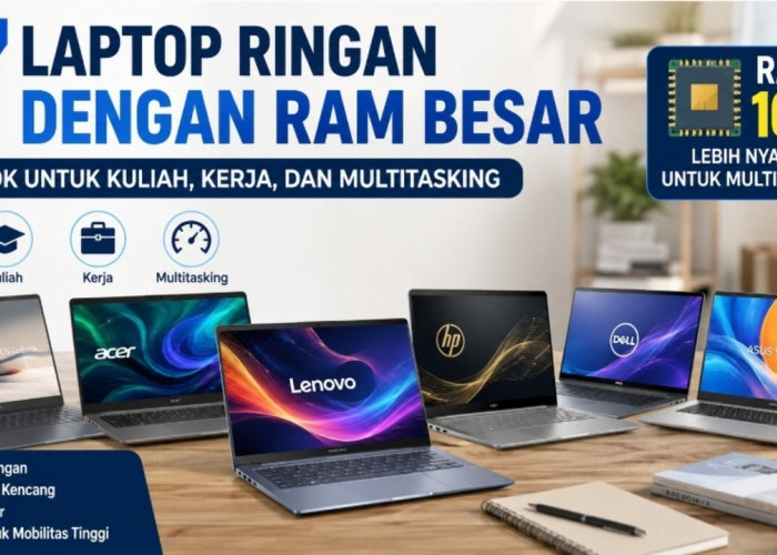 7 Laptop Ringan dengan RAM Besar, Cocok untuk Kuliah, Kerja, dan Multitasking