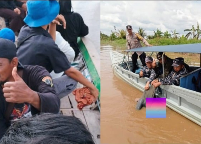 Perahu Ketek Terbalik Warga Sukaraja Tersedot ke bawah Tongkang Batubara