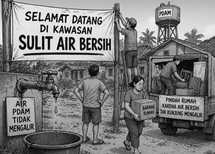 Kesal Air Tak Mengalir, Warga Kenten Laut Pasang Spanduk Protes hingga Pindah Rumah