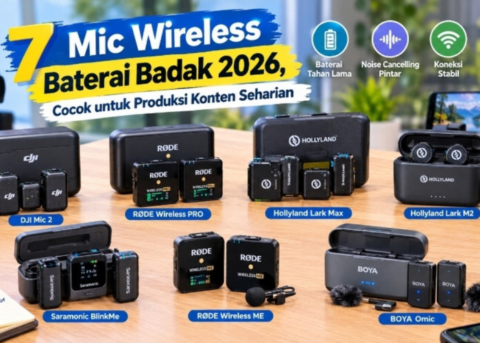 7 Mic Wireless Baterai Badak 2026, Cocok untuk Produksi Konten Seharian
