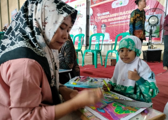 Ratusan Anak PAUD Se-Banyuasin Ikut Lomba Mewarnai