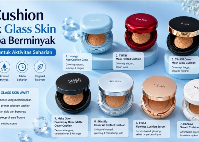 7 Cushion yang Memberikan Efek Glass Skin Tanpa Berminyak, Cocok untuk Aktivitas Seharian