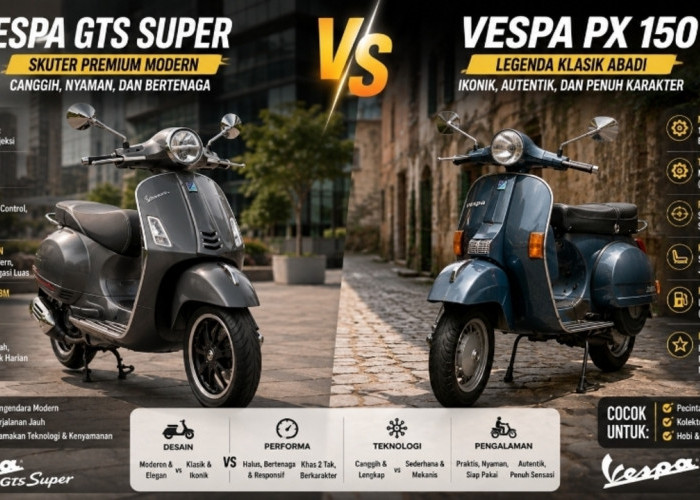 Vespa GTS Super vs Vespa PX 150: Duel Skuter Premium Modern dan Legenda Klasik, Mana Pilihan Terbaik?