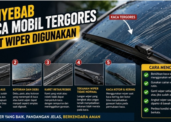 Kaca Mobil Tergores Saat Wiper Digunakan? Kenali Penyebabnya