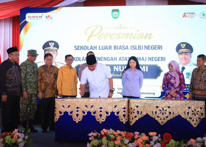 Resmikan SMA dan SLB Negeri Hayza Nur Ilmi, Herman Deru Targetkan Jadi Sekolah Favorit dan Unggulan Sumsel
