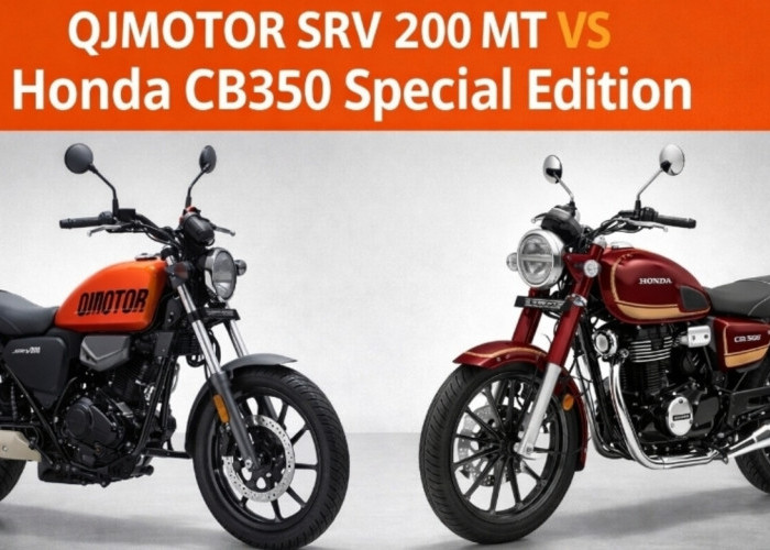 Honda CB350 Special Edition 2026 vs QJMOTOR SRV 200 MT: Adu Desain, Mesin, dan Fitur