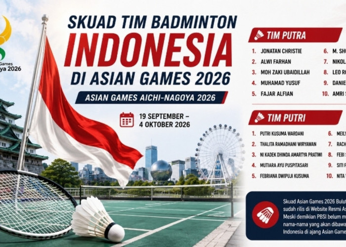 Asian Games Aichi-Nagoya 2026: Ini Daftar Skuad Bulutangkis Indonesia, Ada Jonatan Christie hingga Putri KW