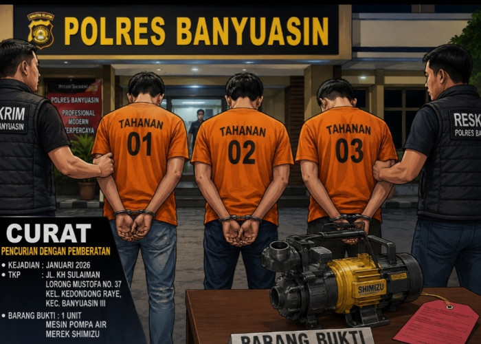 Sempat Buron Hampir Setengah Tahun, Tiga Pelaku Curat Menyerahkan Diri ke Polres Banyuasin