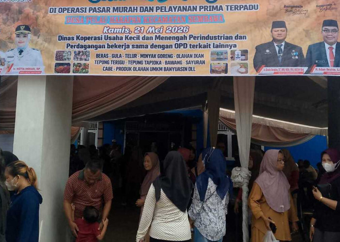 Pasar Murah di Pulau Harapan Disambut Antusias Warga, Camat Sembawa Hadir Tinjau Langsung