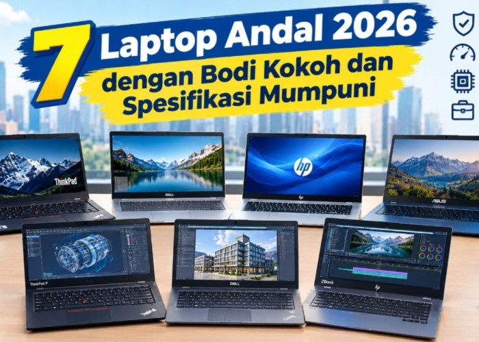7 Laptop Andal 2026 dengan Bodi Kokoh dan Spesifikasi Mumpuni