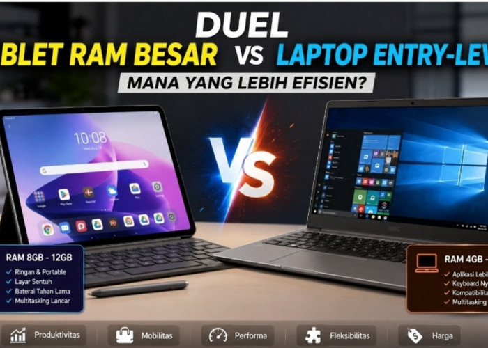 Duel Tablet RAM Besar vs Laptop Entry-Level, Mana yang Lebih Efisien?