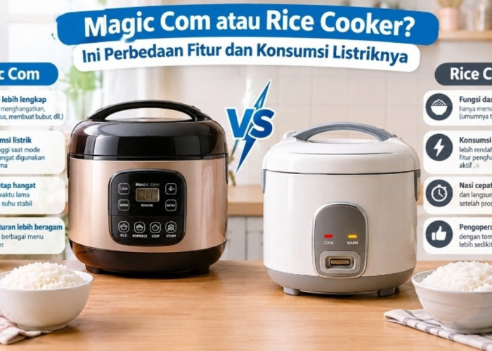 Magic Com atau Rice Cooker? Simak Perbedaan Fitur dan Konsumsi Listriknya