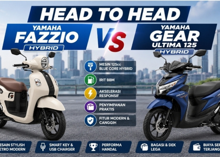 Yamaha Fazzio Hybrid vs Yamaha Gear Ultima 125 Hybrid, Adu Irit BBM dan Performa untuk Perkotaan