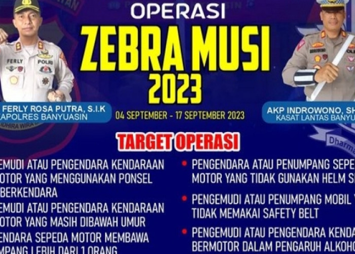 Besok, Operasi Zebra Musi Digelar, Ini 7 Bentuk Pelanggaran yang Bakal Ditindak