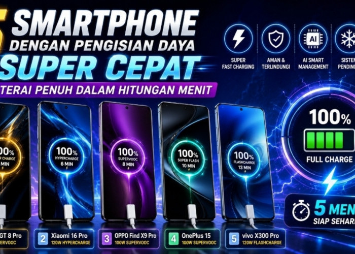 5 Smartphone dengan Pengisian Daya Super Cepat, Baterai Penuh dalam Hitungan Menit