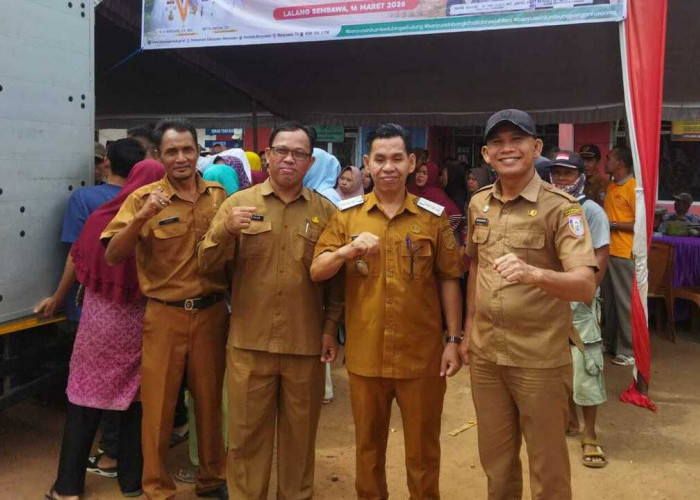 Gerakan Pangan Murah & Layanan Prima Terpadu di Desa Lalang Sembawa, Bantu Masyarakat Sambut Idul Fitri