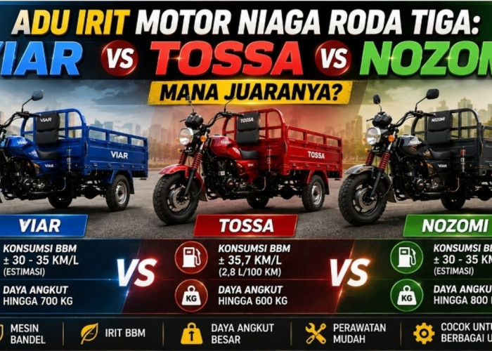 Adu Irit Motor Niaga Roda Tiga: Viar vs Tossa vs Nozomi, Mana Juaranya?