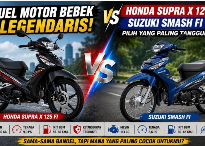 Duel Motor Bebek Legendaris! Honda Supra X 125 FI atau Suzuki Smash FI, Pilih yang Paling Tangguh