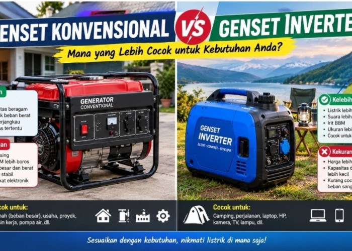 Genset Konvensional vs Inverter: Mana yang Lebih Irit dan Praktis?