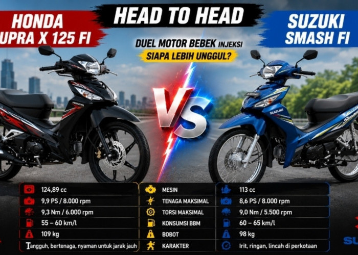 Head to Head Motor Bebek Injeksi: Honda Supra X 125 FI vs Suzuki Smash FI, Siapa Lebih Unggul?