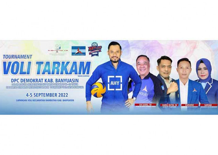 Meriahkan HUT Partai Demokrat, DPC Demokrat Banyuasin Geber Turnamen Bola Volly AHY CUP 2022