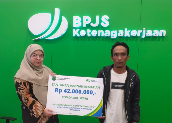 BPJS Ketenagakerjaan Muba dan Banyuasin Salurkan Santunan Rp42 Juta bagi Pekerja Rentan
