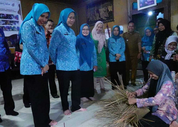 Ketua TP PKK Sumsel Susuri Galeri hingga Dapur Produksi Rude Gebol Djuai, Serap Aspirasi Perajin Purun OKI